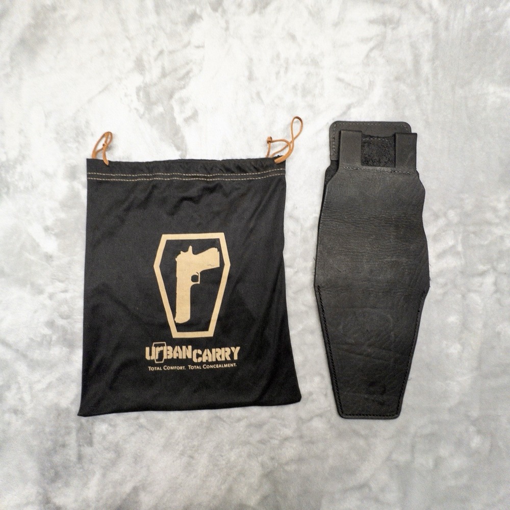 Urban Carry Inside Waistband Concealed Holster With Storage Bag Black Leather XL
